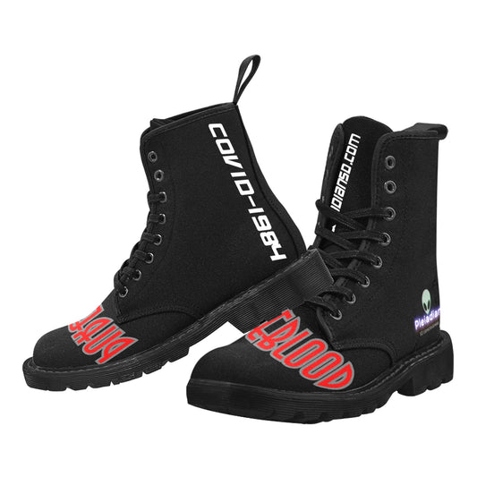 boots Men's Lace Up Canvas Boots (Model1203H)(Black)